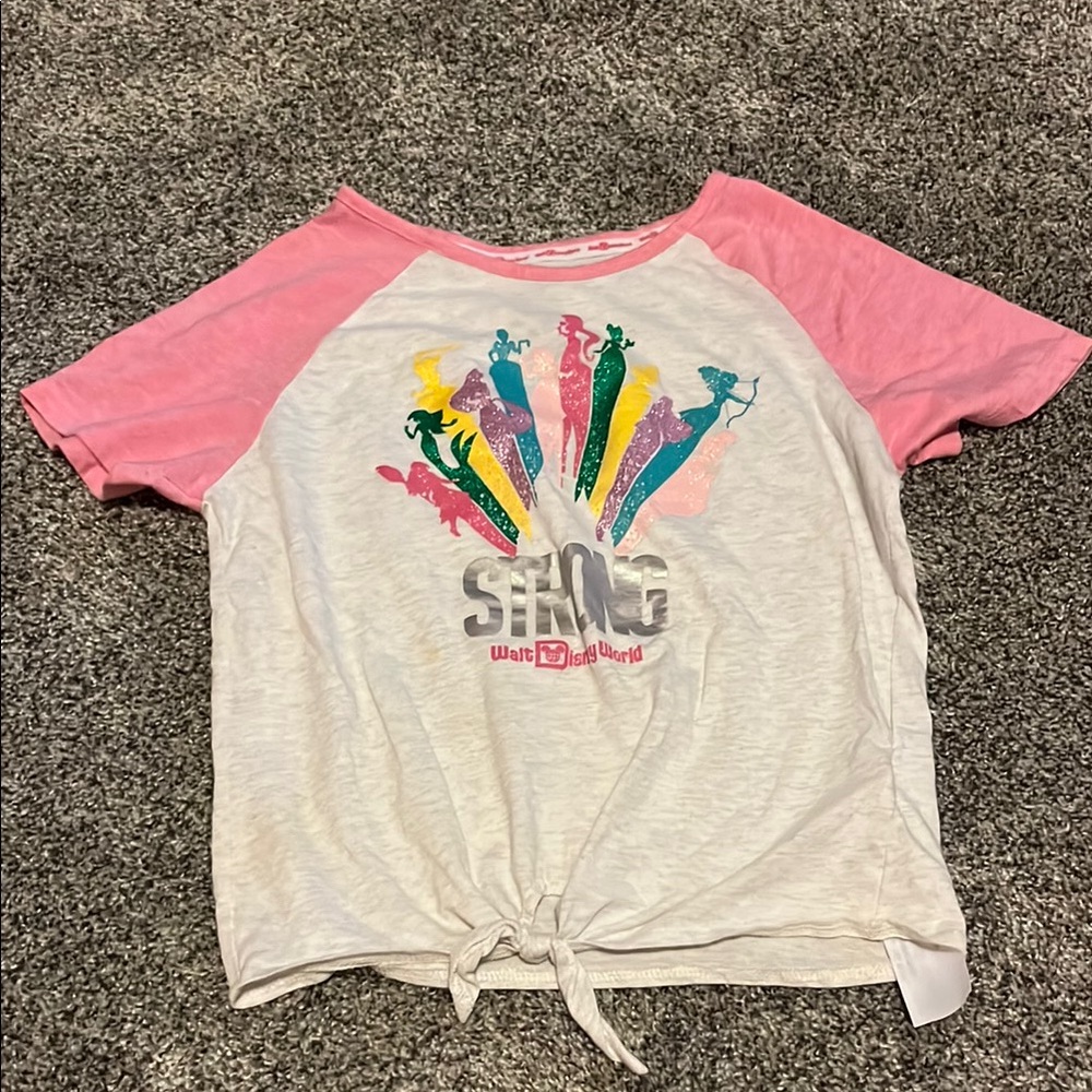 Disney Kids Pink and White Princess Tee